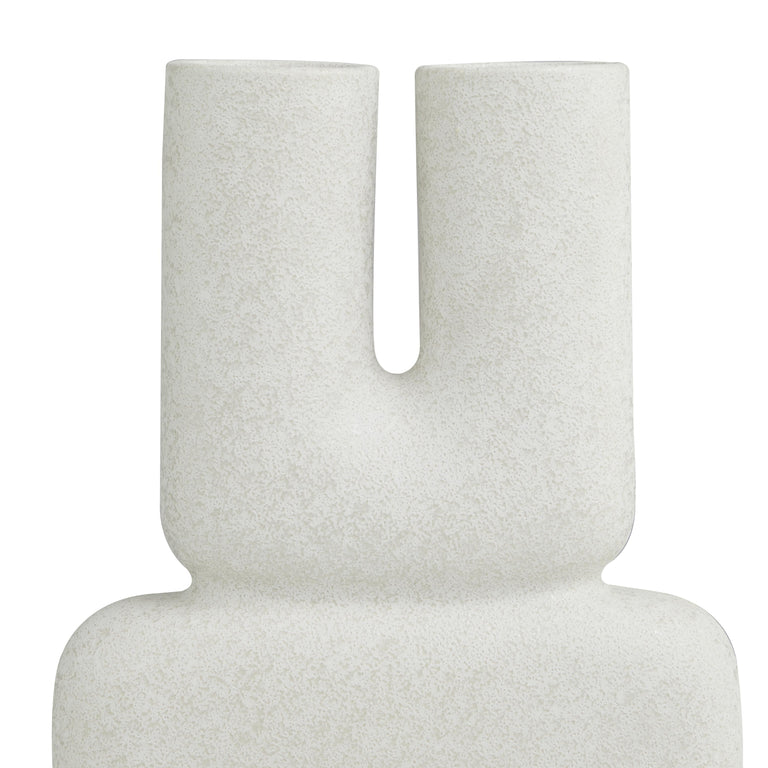 WHITE CERAMIC ABSTRACT U VASE | VASES