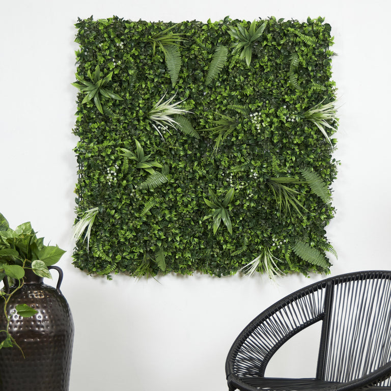 FAUX FOLIAGE WALL 20 INCH SQUARE | FLORA