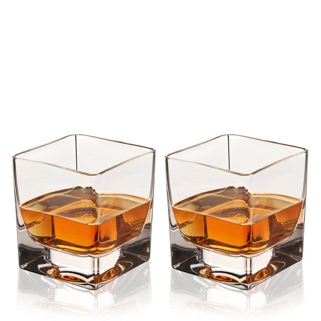 CRYSTAL CUBE ROCKS GLASSES