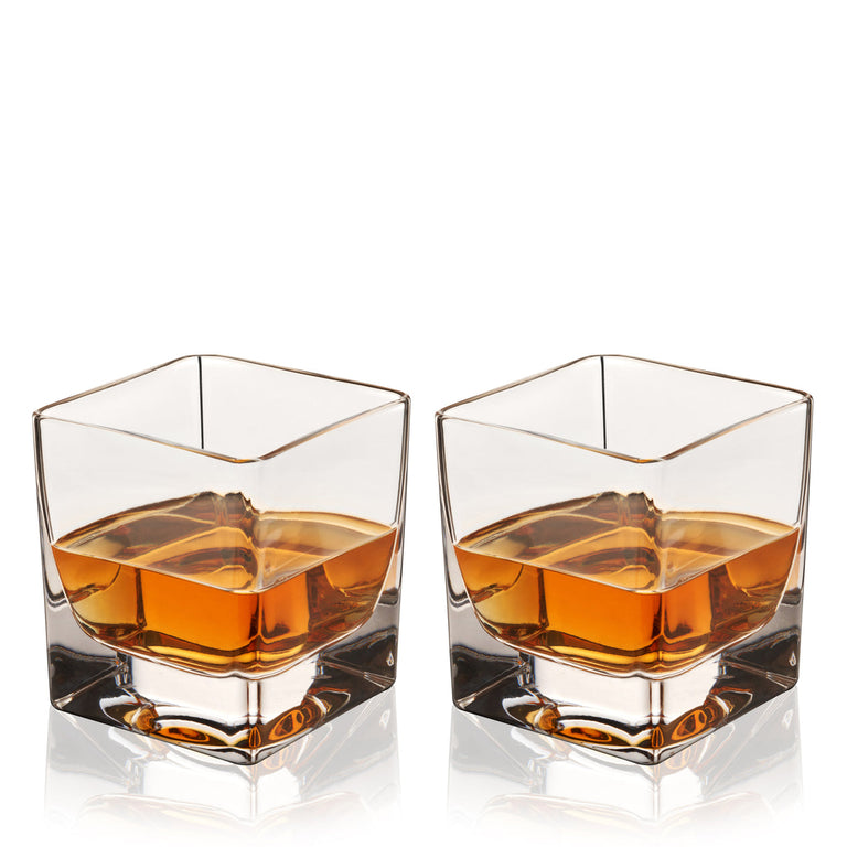 CRYSTAL CUBE ROCKS GLASSES