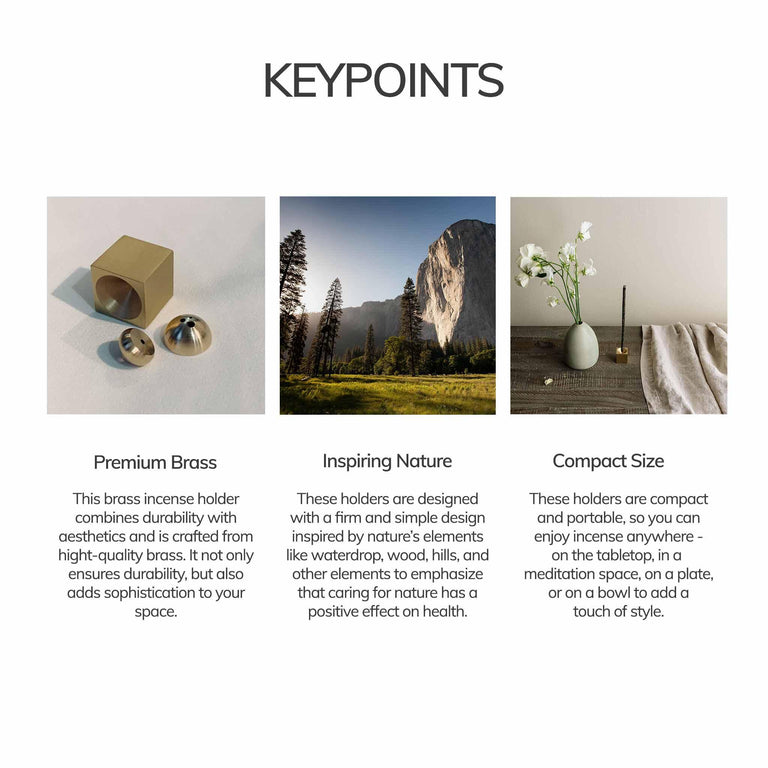 Black Brass Incense Holder with Ash Catcher