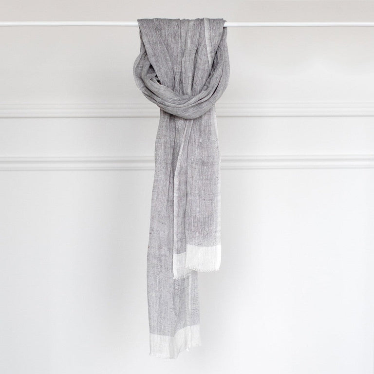 MARIAM HANDWOVEN LINEN SCARF | APPAREL