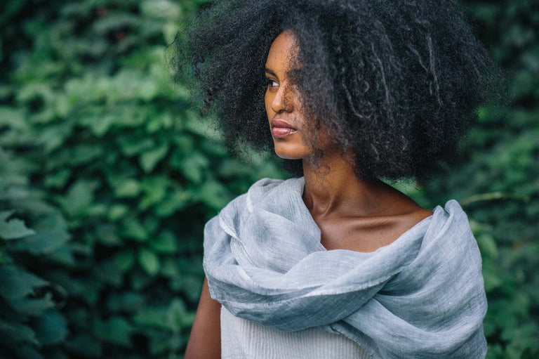 MARIAM HANDWOVEN LINEN SCARF | APPAREL