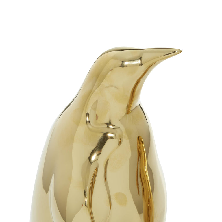 GOLD PORCELAIN PENGUINS | FIGURINE