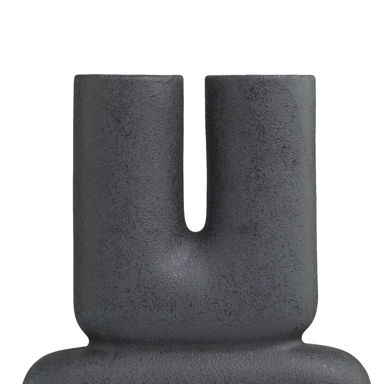 BLACK CERAMIC ABSTRACT U VASE | VASES