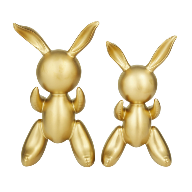 GOLD CERAMIC BALLOOM RABBITS | FIGURINE