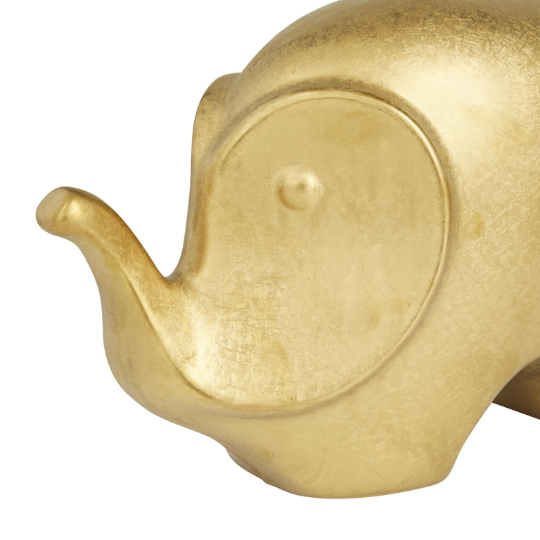 ELEPHANT GOLD CERAMIC DECORATIVE SCULPTURE | FIGURINE