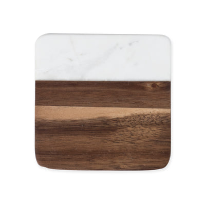 MARBLE & ACACIA COASTERS