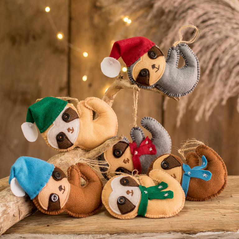 FELT HOLIDAY SLOTH SLEEPERS (GUATEMALA)