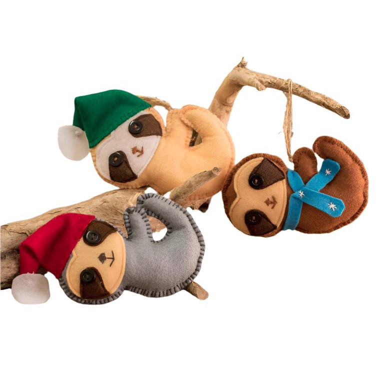 FELT HOLIDAY SLOTH SLEEPERS (GUATEMALA)