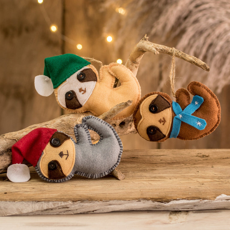 FELT HOLIDAY SLOTH SLEEPERS (GUATEMALA)