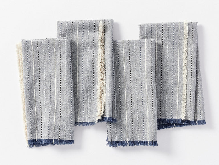 FRINGE STRIPE ORGANIC NAPKIN, SET OF 4 | BEDDING