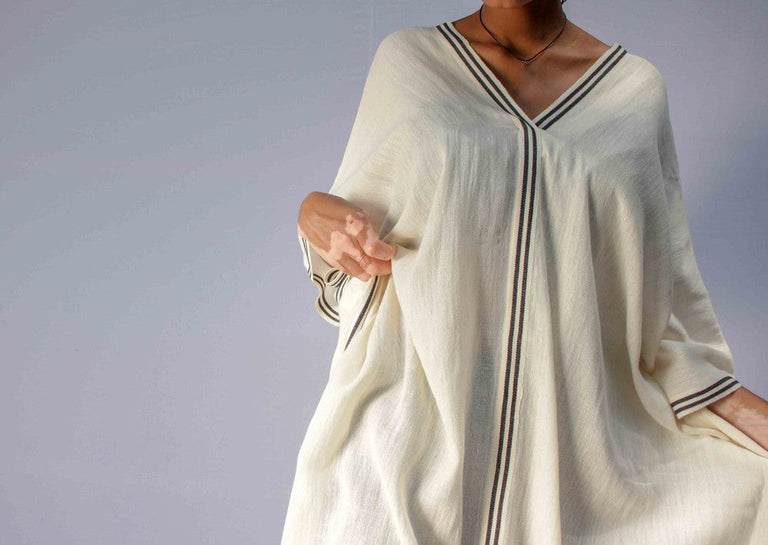 PETRA HANDWOVEN ETHIOPIAN COTTON KAFTAN | APPAREL