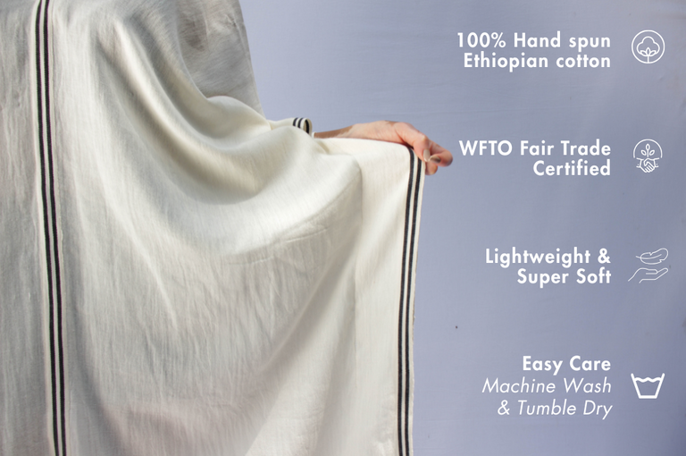 PETRA HANDWOVEN ETHIOPIAN COTTON KAFTAN | APPAREL