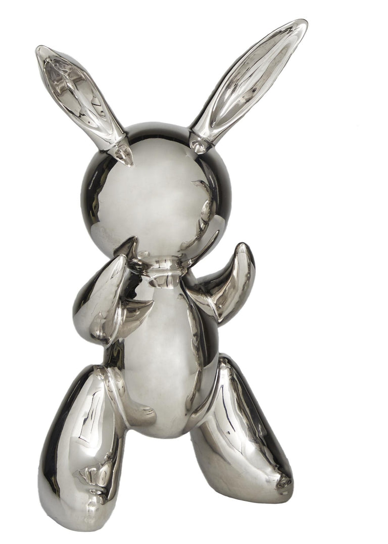 SILVER CERAMIC BALLOOM RABBITS | FIGURINE