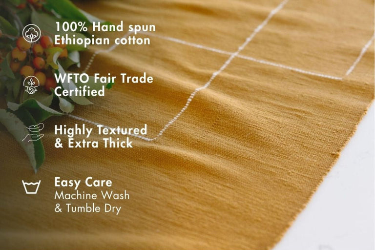 RIFT VALLEY HANDWOVEN ETHIOPIAN COTTON TABLE RUNNER | ENTERTAINING