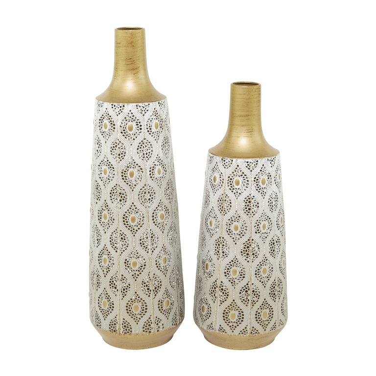 GOLDEN PEACOCK METAL VASES | VASES