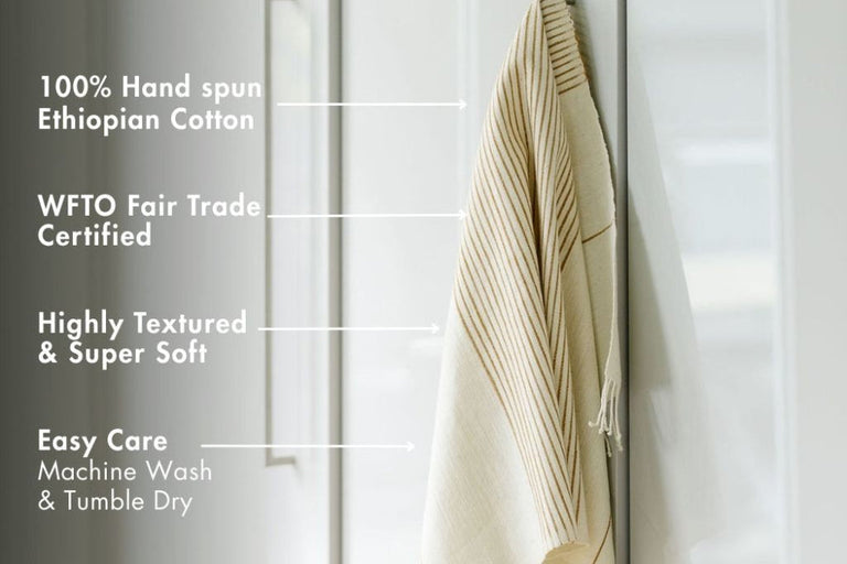 ROHA HANDWOVEN ETHIOPIAN COTTON KITCHEN TOWEL | KITCHEN