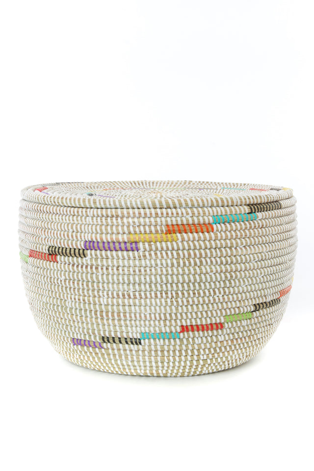 VANILLA SUGAR SWIRL FLAT TOP STORAGE BASKET