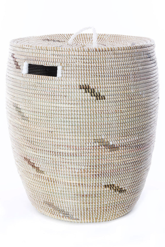 SILVER DASH FLAT-LIDDED BASKET (SENEGAL)