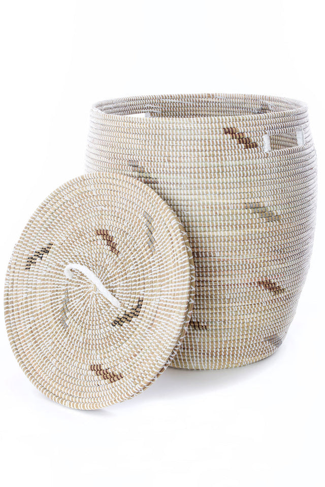 SILVER DASH FLAT-LIDDED BASKET (SENEGAL)