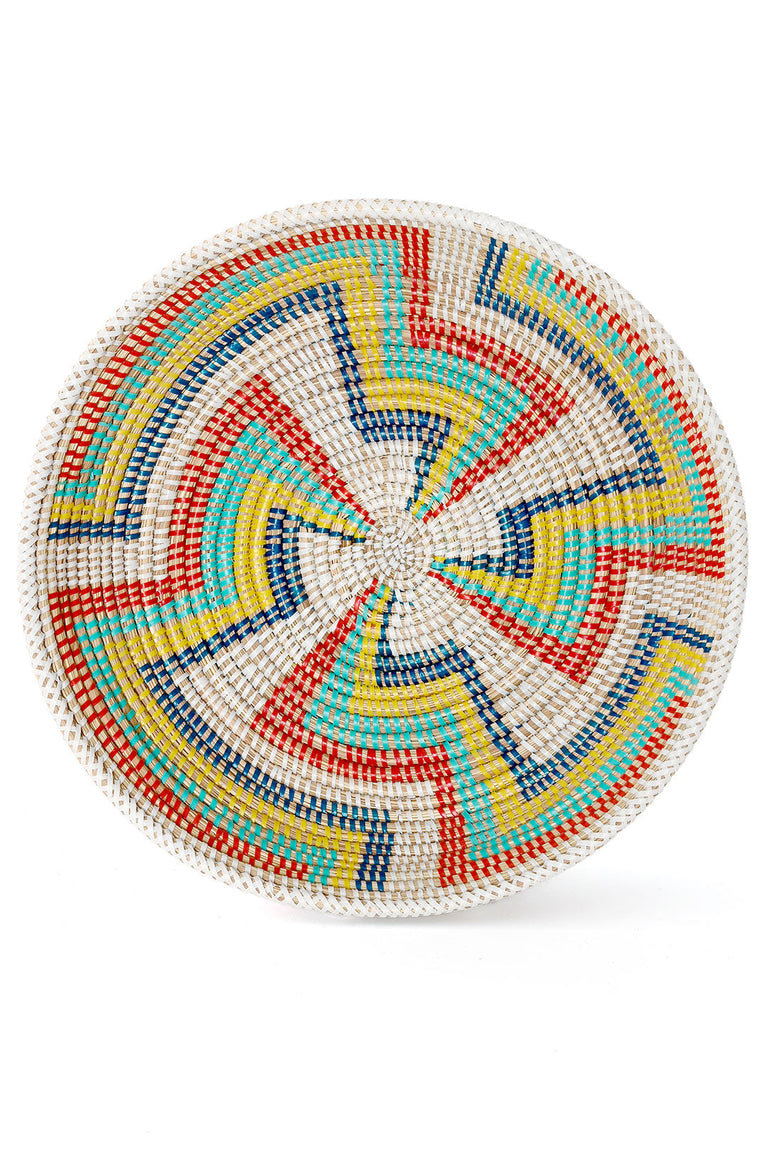 COLORFUL ZIG ZAG TABLETOP STORAGE BASKET BOWL