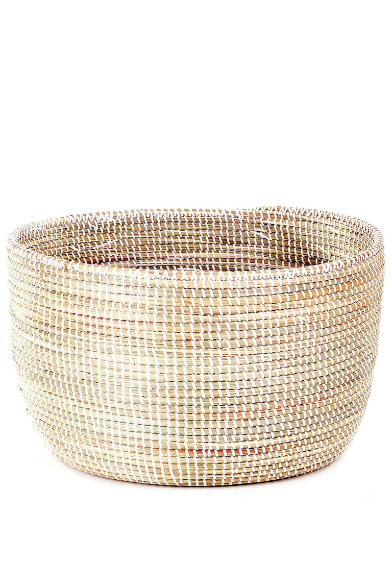 SOLID WHITE KNITTING BASKET
