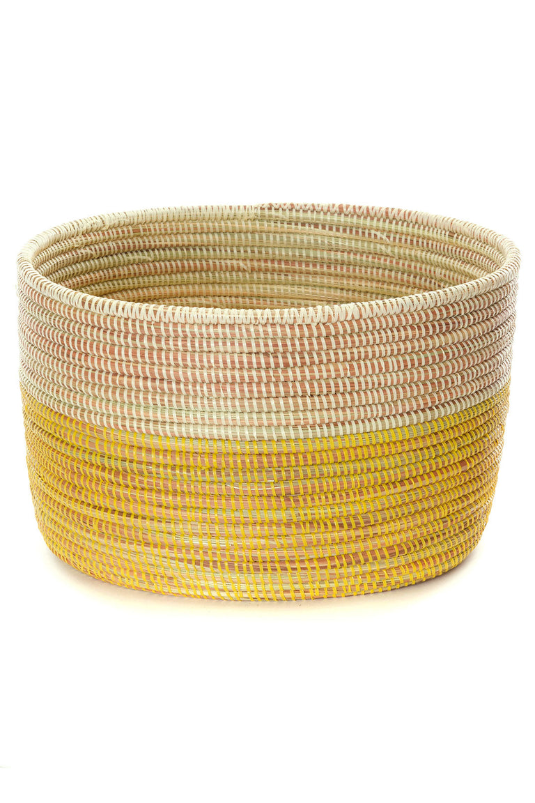LEMON DIPPED KNITTING BASKET