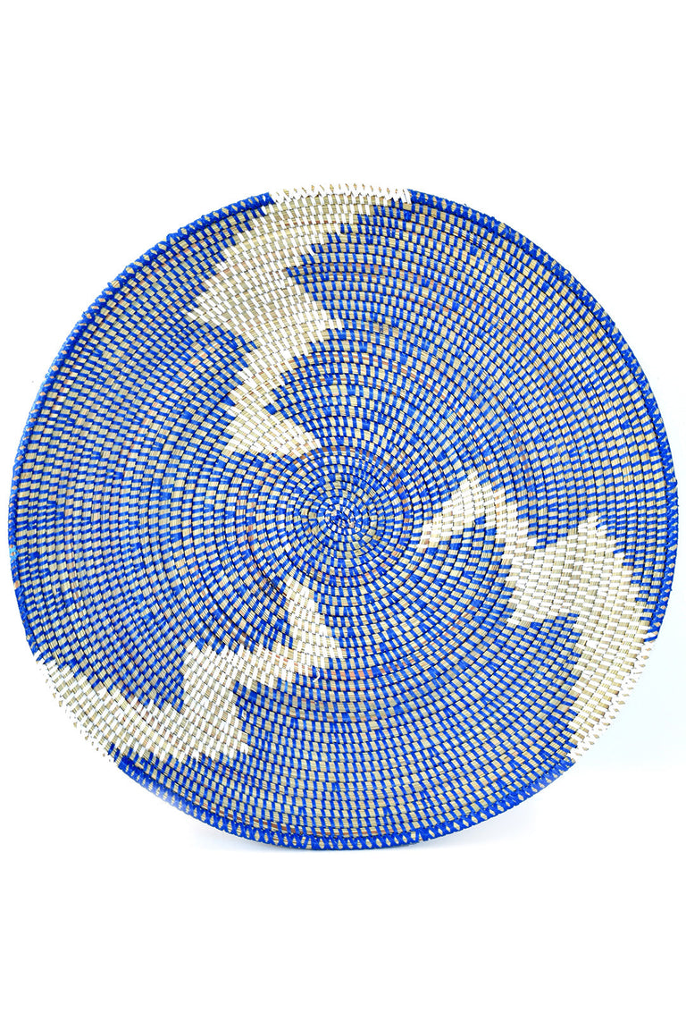 20" BLUE AND WHITE LIGHTNING GRAIN BASKET