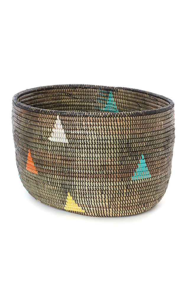 TERANGA TRIANGLES KNITTING BASKET FROM SENEGAL