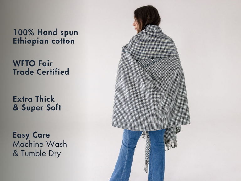 SITOTA HANDWOVEN ETHIOPIAN COTTON THROW BLANKET | THROWS