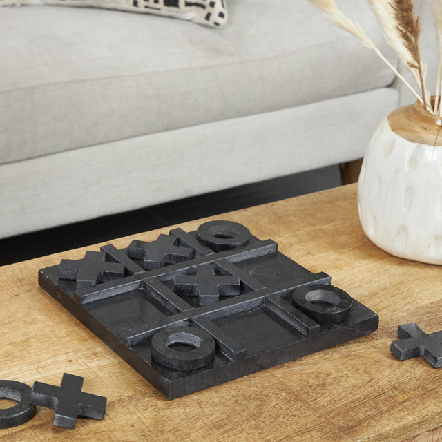 BLACK MARBLE TIC TAC TOE GAME SET | OBJECTS