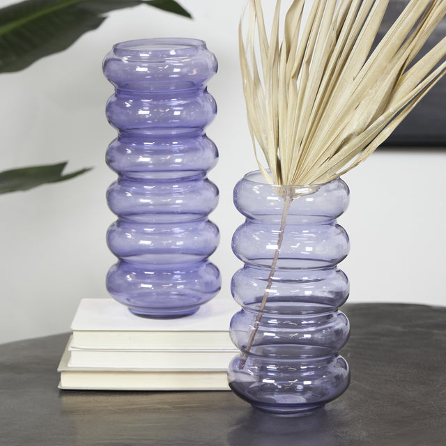 PURPLE GLASS BUBBLE DECORATIVE VASE | VASES