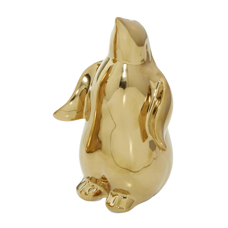 GOLD PORCELAIN PENGUINS | FIGURINE