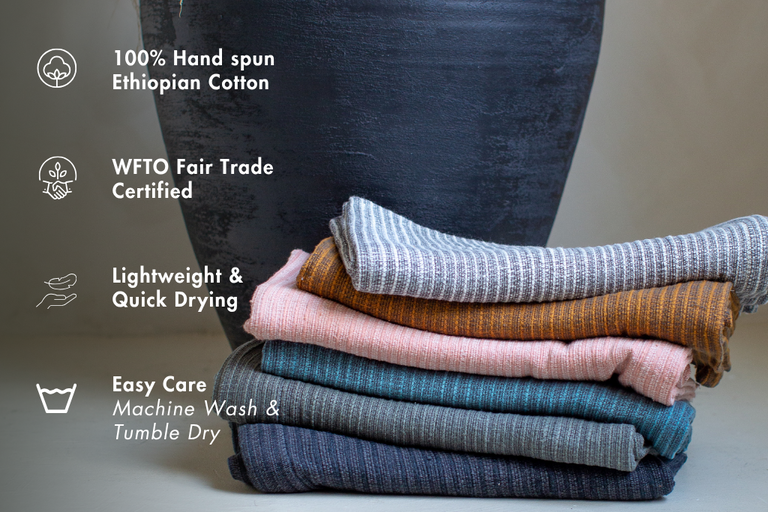 ZARIMA HANDWOVEN ETHIOPIAN COTTON WAFFLE BATH TOWEL | BATH