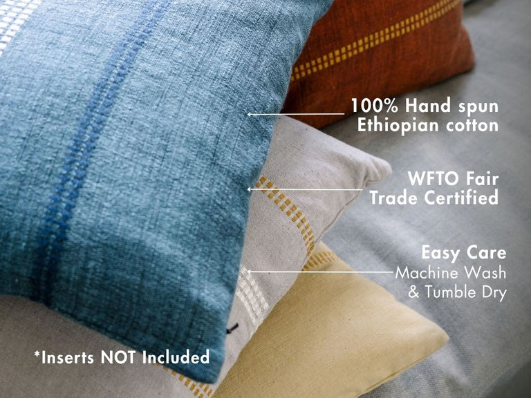 ZENACH HANDWOVEN ETHIOPIAN COTTON THROW PILLOW COVER | PILLOWS
