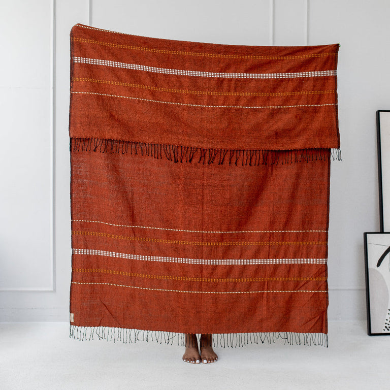 ZENACH HANDWOVEN ETHIOPIAN COTTON THROW BLANKET | THROWS