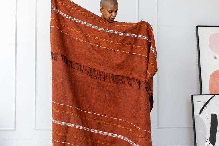 ZENACH HANDWOVEN ETHIOPIAN COTTON THROW BLANKET | THROWS