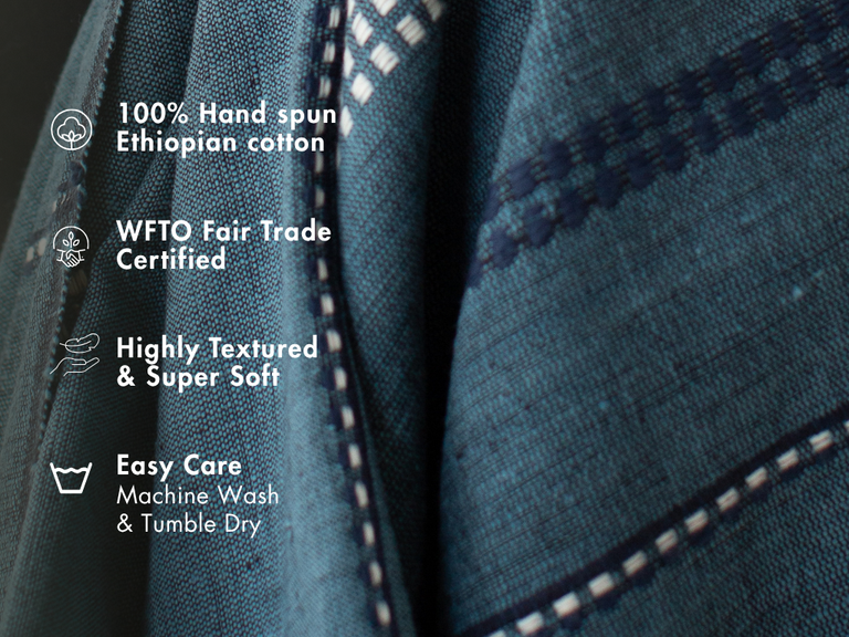 ZENACH HANDWOVEN ETHIOPIAN COTTON THROW BLANKET | THROWS