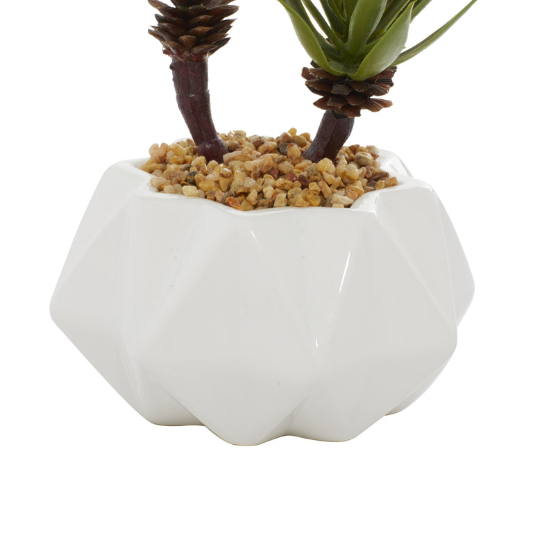 FAUX AGAVE IN WHITE POT | FLORA