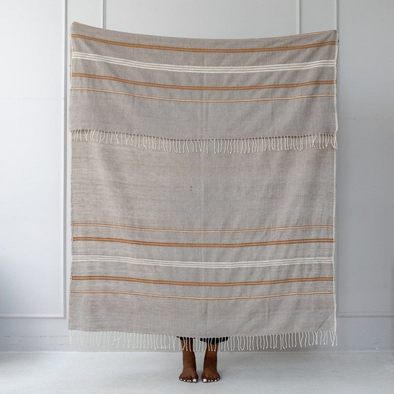ZENACH HANDWOVEN ETHIOPIAN COTTON THROW BLANKET | THROWS