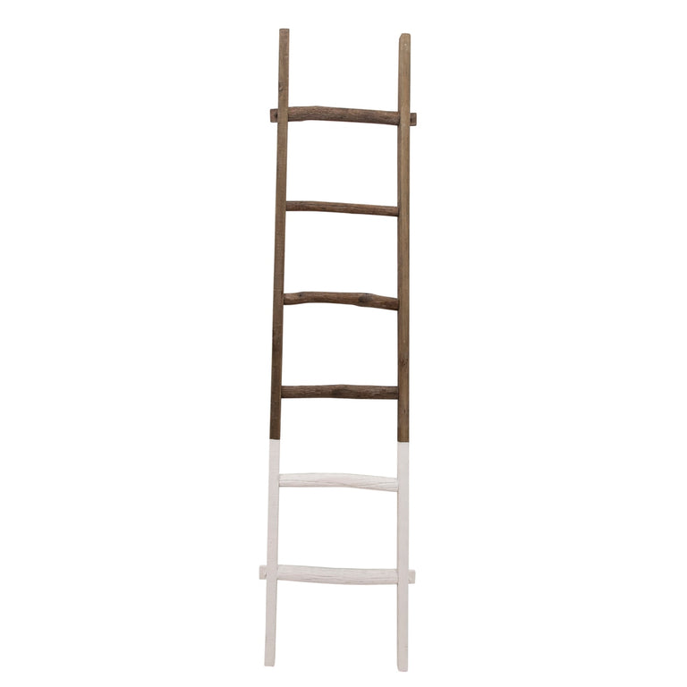 WHITE DIPPED WOOD BLANKET LADDER 76 IN