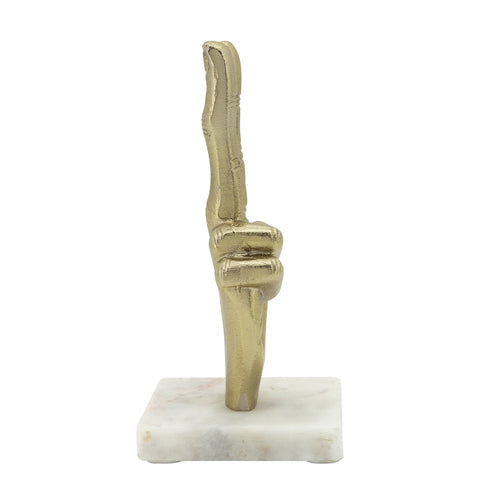 GOLD PEACE SIGN HAND | FIGURINE