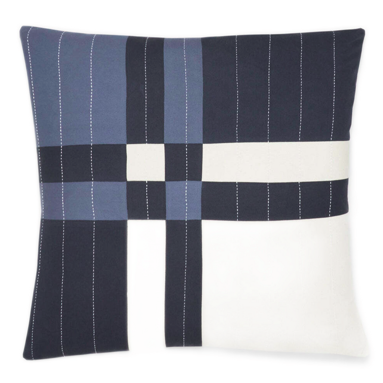 COBALT PATCHWORK THROW PILLOW | PILLOWS