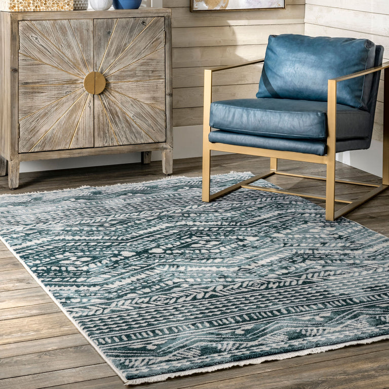 BLUE AZA RELIEF RUG | RUGS