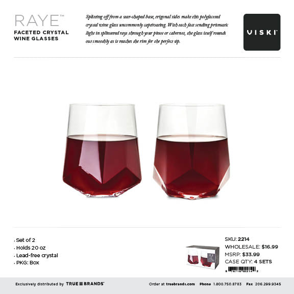 Faceted Crystal Wine Glasses by Viski - The Best Wine Store