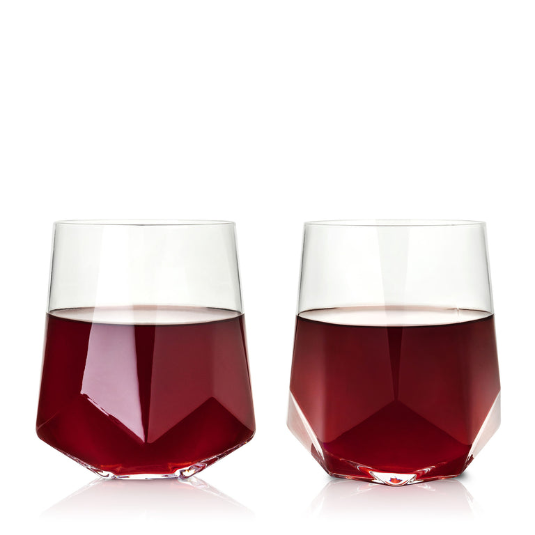 FACETED CRYSTAL WINE GLASSES