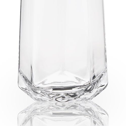 FACETED CRYSTAL STEMLESS CHAMPAGNE FLUTES