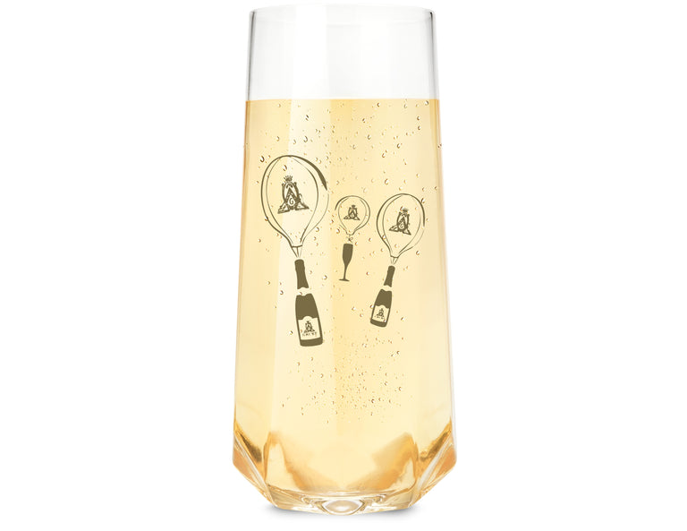 FACETED CRYSTAL STEMLESS CHAMPAGNE FLUTES