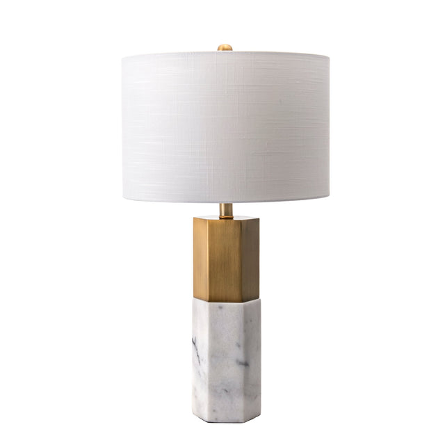 IRON W/ MARBLE TABLE LAMP - 27 | LIGHTING
